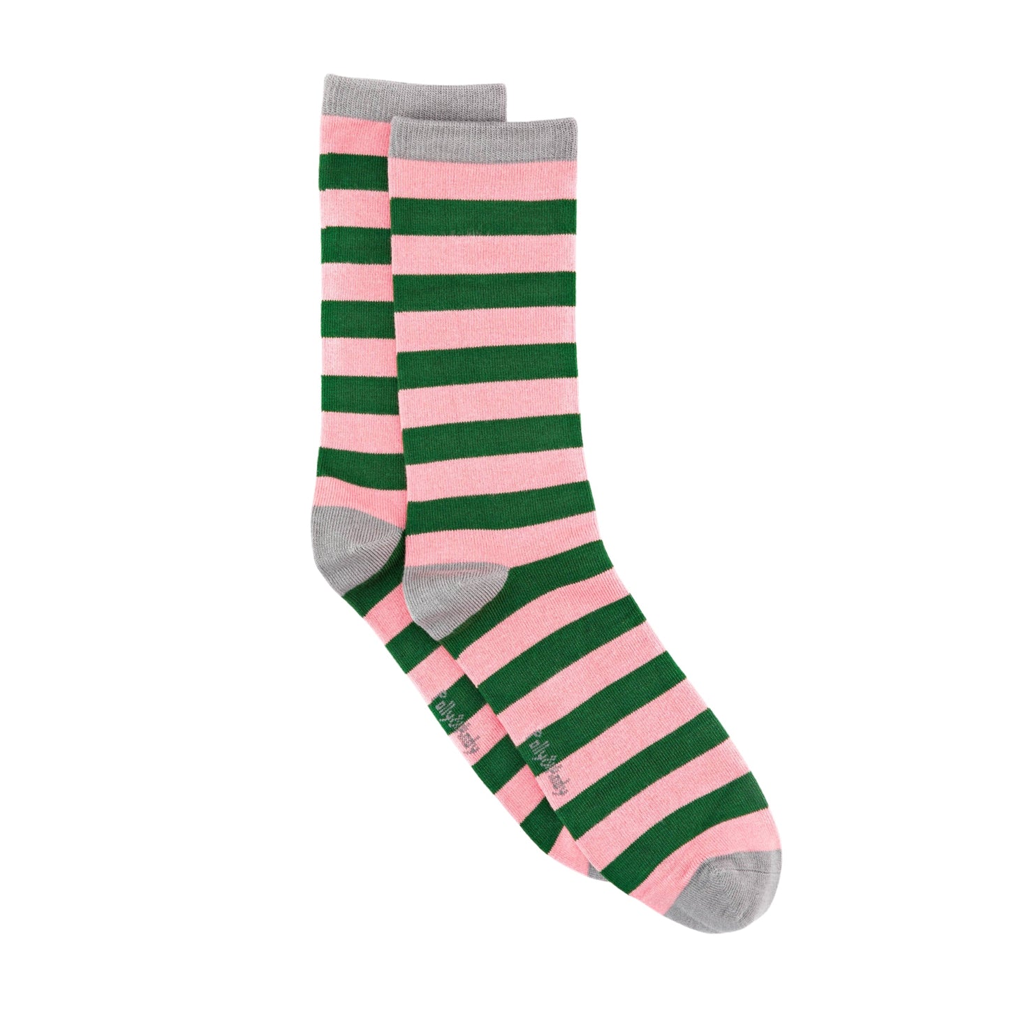 Pink & Green Stripe Bamboo Sock (seamless toe)