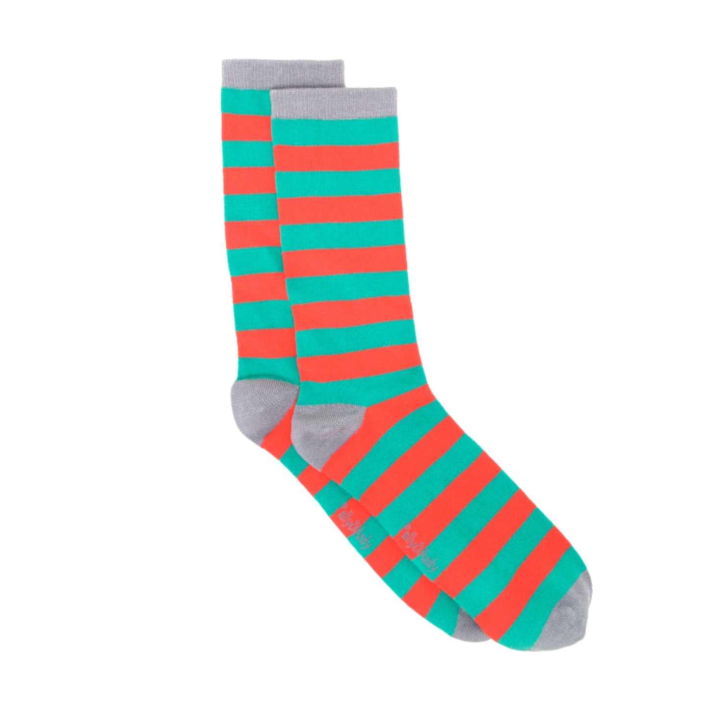 Christmas Green & Red Stripe Bamboo Sock (seamless toe)