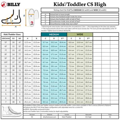 Kid's Charcoal/Black BILLY CS High Top