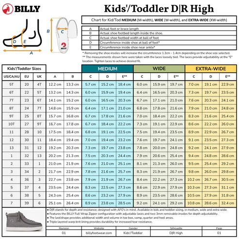 Kids Black Graffiti BILLY Classic D|R II High