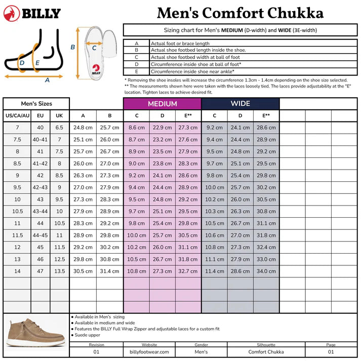 Men's Sand Billy Comfort Chukkas