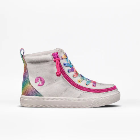 Kids White Rainbow BILLY Classic Lace High Top