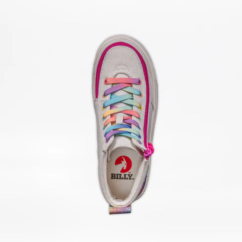 Kids White Rainbow BILLY Classic Lace High Top