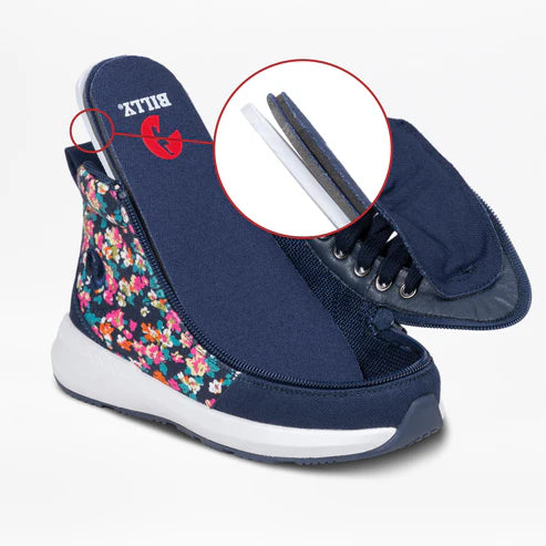 Kid's Navy Floral BILLY Goat High Top