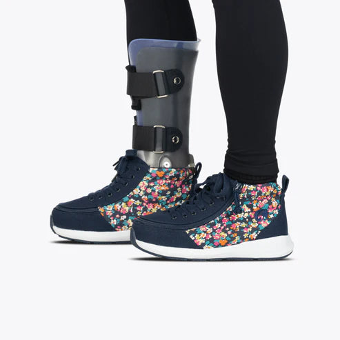 Kid's Navy Floral BILLY Goat High Top