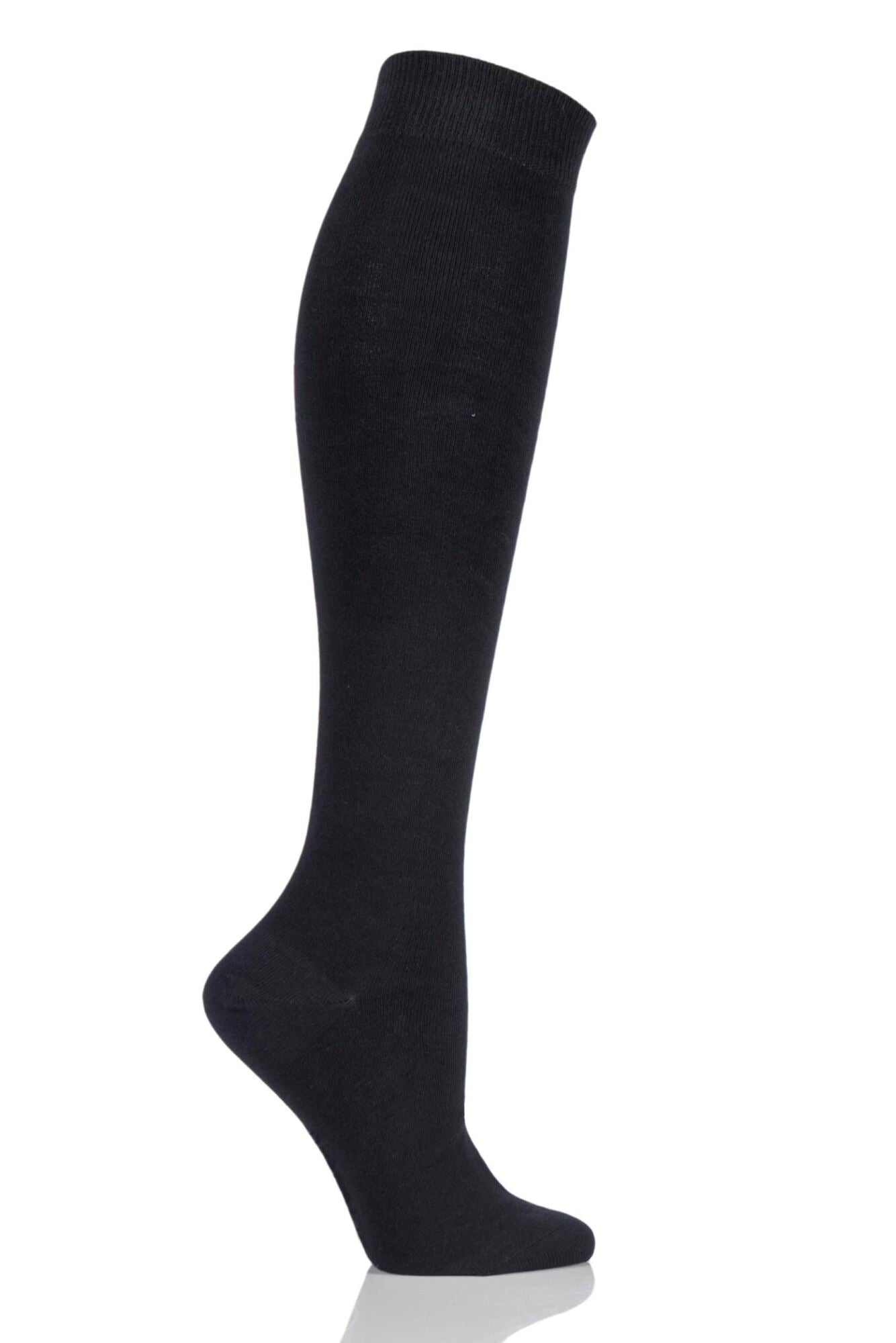 Knee High Plain Bamboo Socks with Comfort Cuff and Smooth Toe Seams