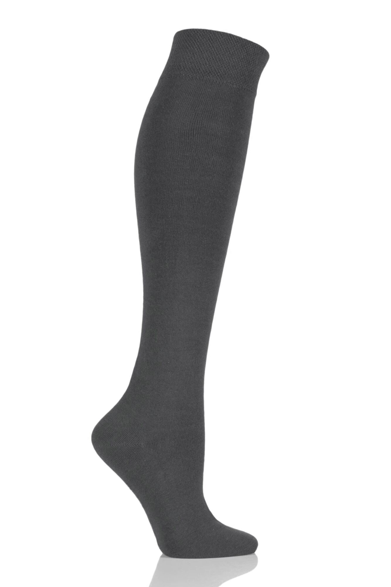 Knee High Plain Bamboo Socks with Comfort Cuff and Smooth Toe Seams