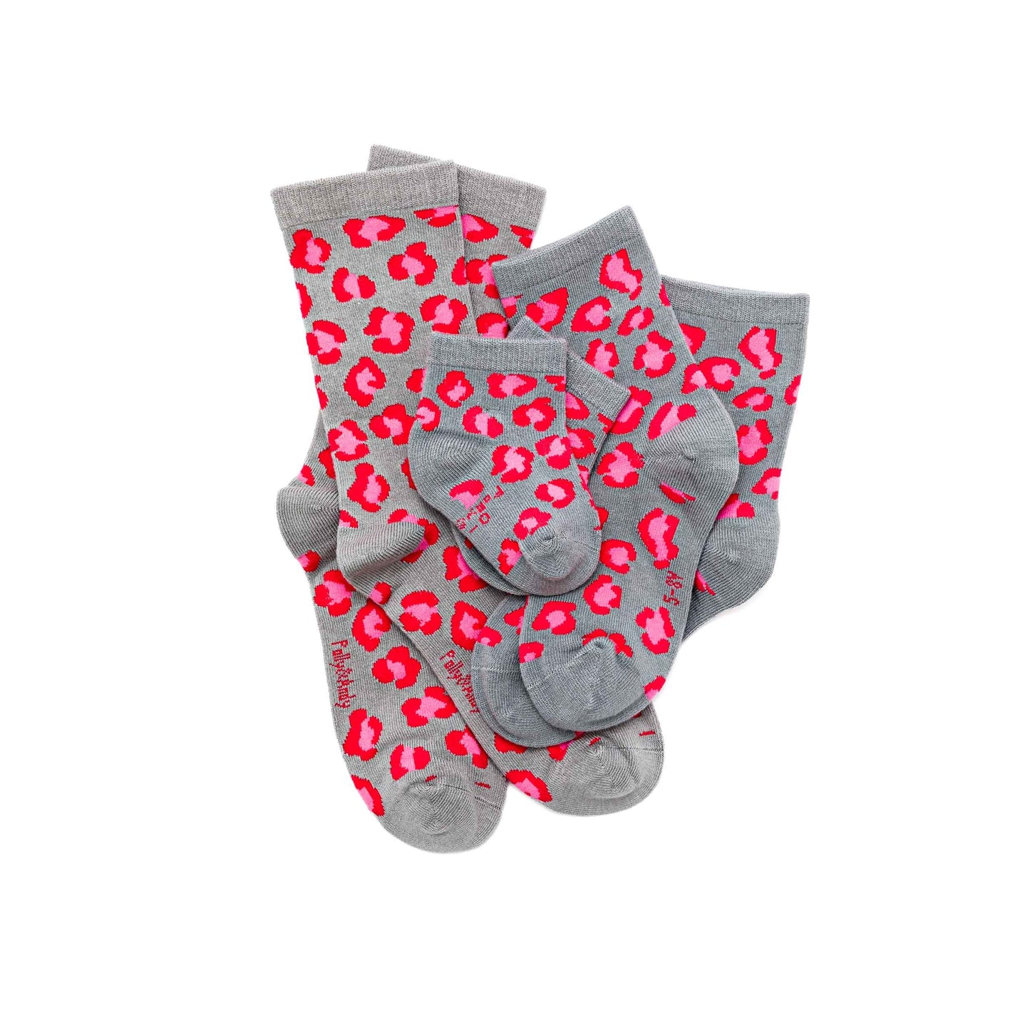 Pink & Red Leopard Bamboo Sock (seamless toe)