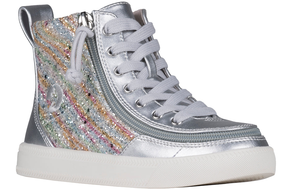 Toddler Silver Rainbow BILLY Classic Lace High Tops