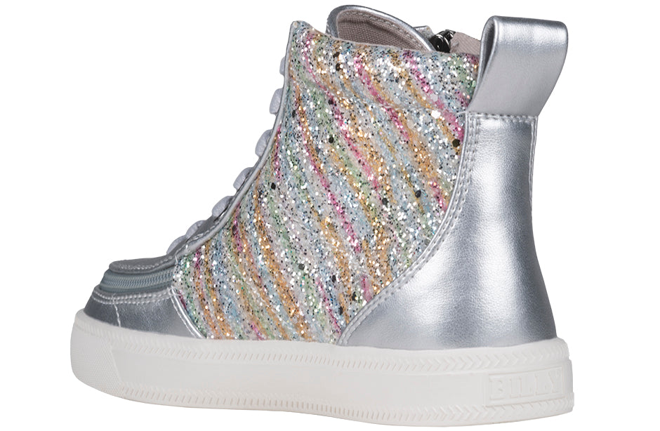 Toddler Silver Rainbow BILLY Classic Lace High Tops