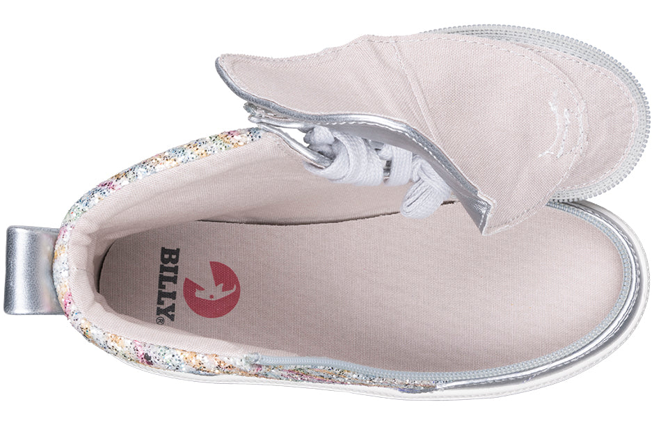 Toddler Silver Rainbow BILLY Classic Lace High Tops
