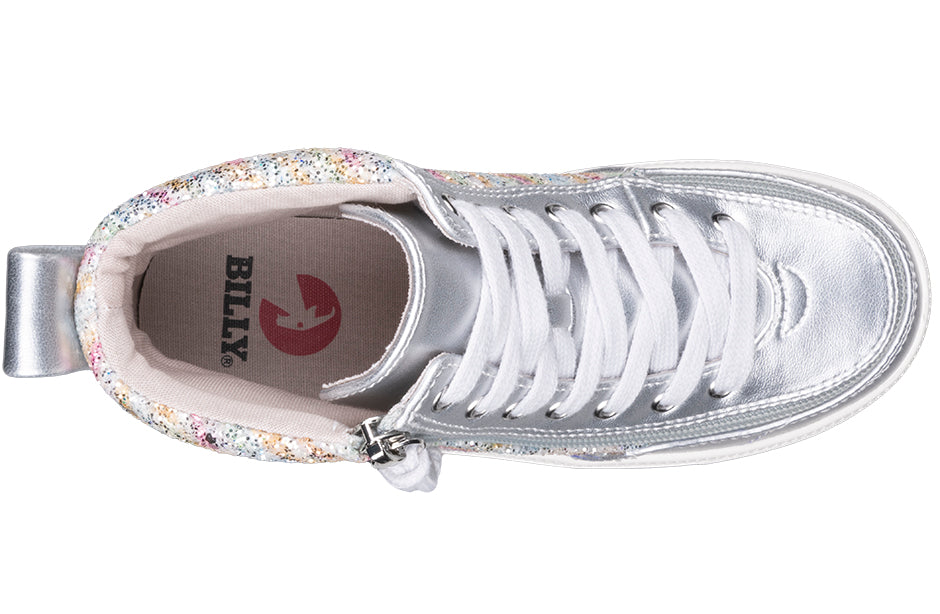 Toddler Silver Rainbow BILLY Classic Lace High Tops